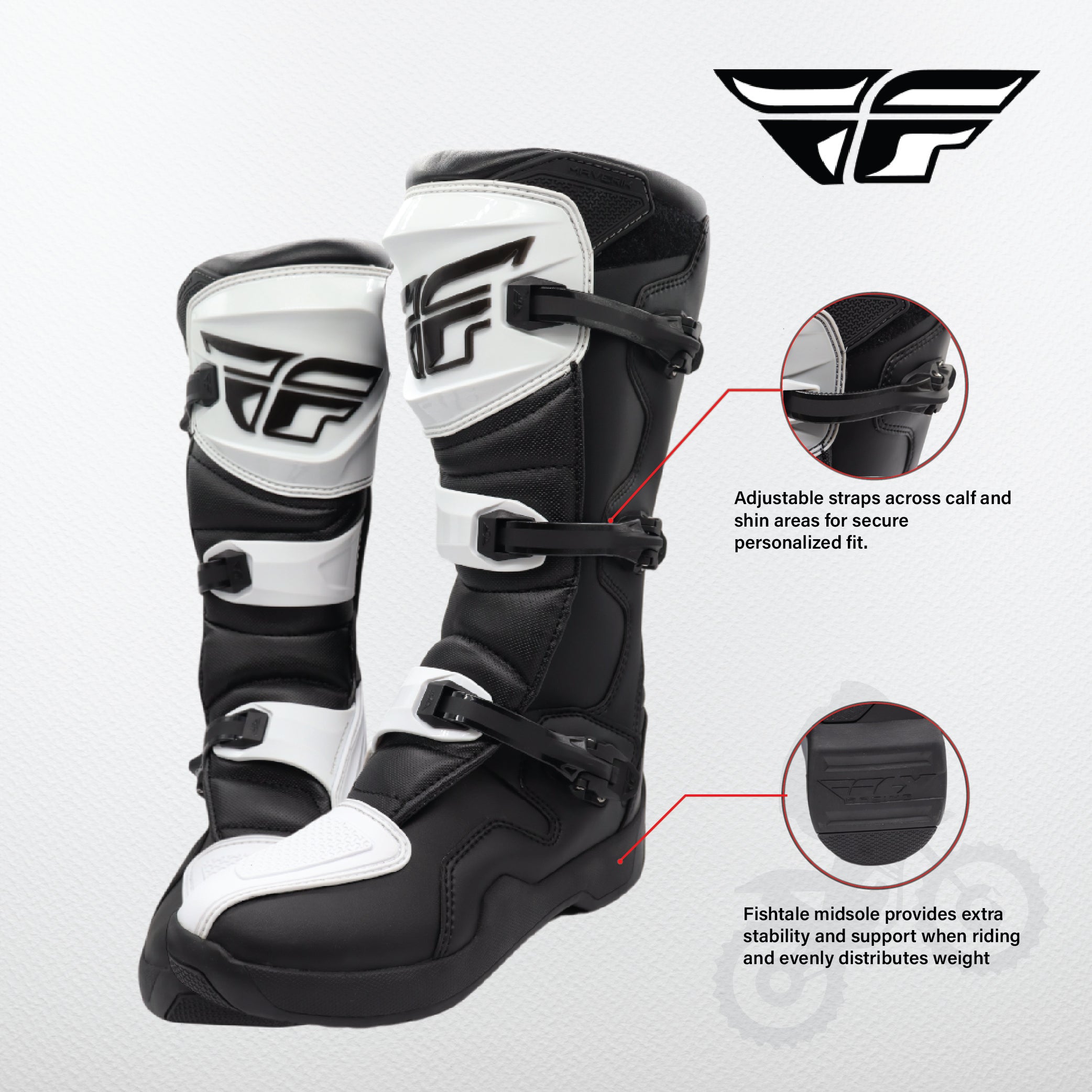 MAVERIK LT BOOT WHITE/BLACK SZ 09
