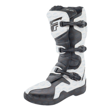 Fly Racing Maverik LT Boots, 2026 Model, (Adult - Size 9) CE Certified Motocross & Off-Road Motorcycle Boots, Adjustable Quick-Lock Buckles, Articulated Ankle Support, Rubber Heat Shield (White/Black)
