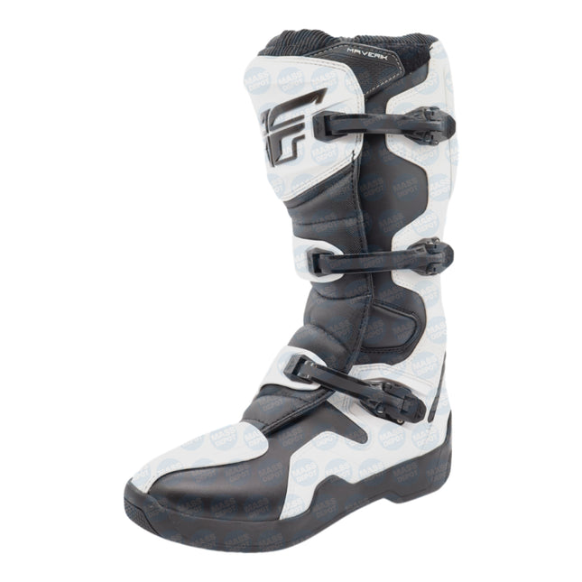 Fly Racing Maverik LT Boots, 2026 Model,(Adult - Size 10) CE Certified Motocross & Off-Road Motorcycle Boots, Adjustable Quick-Lock Buckles, Articulated Ankle Support, Rubber Heat Shield (White/Black)