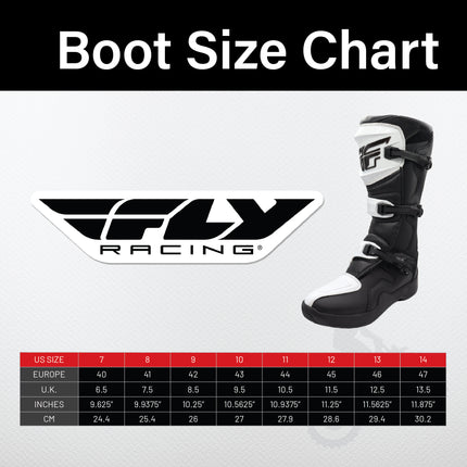 Fly Racing Maverik LT Boots, 2026 Model, for Adults, Size 12 - Lightweight Off-Road Riding Boots with 3D Molded Shift Panels, Articulated Ankle Support, and Durable Rubber Heat Shield (White/Black)