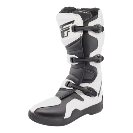 Fly Racing Maverik LT Boots, 2026 Model, for Adults, Size 12 - Lightweight Off-Road Riding Boots with 3D Molded Shift Panels, Articulated Ankle Support, and Durable Rubber Heat Shield (White/Black)