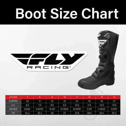 Fly Racing Maverik Boots (Adult - Size: 9) CE Approved with Elastic Gaiter, 3-Buckle Closure, & Superior Grip Rubber Outsole for Use In: Enduro Racing, Powersports, & Motocross (Black)
