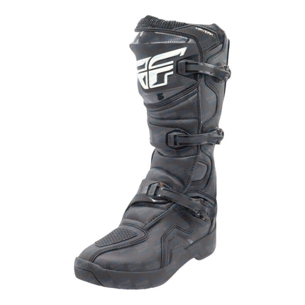 Fly Racing Maverik Boots (Adult - Size: 9) CE Approved with Elastic Gaiter, 3-Buckle Closure, & Superior Grip Rubber Outsole for Use In: Enduro Racing, Powersports, & Motocross (Black)