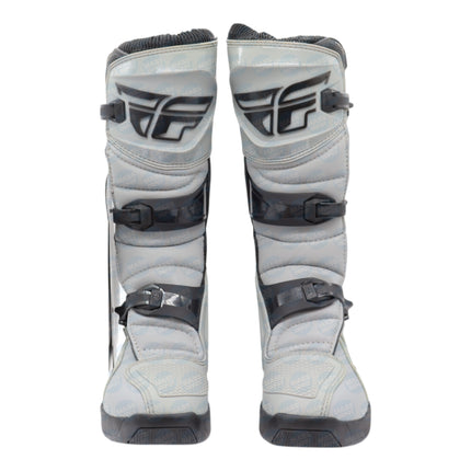 Fly Racing Maverik Boots (Adult - Size: 10) CE Approved with Elastic Gaiter, 3-Buckle Closure, & Superior Grip Rubber Outsole for Use In: Enduro Racing, Powersports, & Motocross (Grey/Blk)