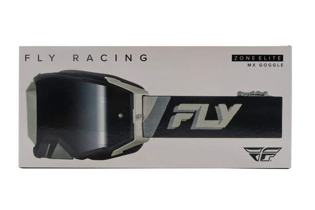 Fly Racing Zone Elite Goggles – Premium Motocross & Off-Road Goggles with HD Lens System, Quick-Change Technology & Pro Fit (Black/Grey)