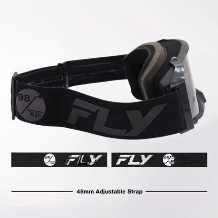 Fly Racing Zone Pro Goggles – Premium Motocross & Off-Road Goggles with Anti-Fog Lens, Tear-Off System, Quick-Change Lens & Comfortable Triple-Layer Foam - Includes Clear Lens & Microfiber Bag (Black)