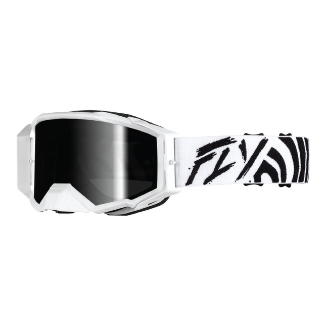 Fly Racing Zone Elite Goggles – Premium Motocross & Off-Road Goggles with HD Lens System, Quick-Change Technology & Pro Fit (Black/White)
