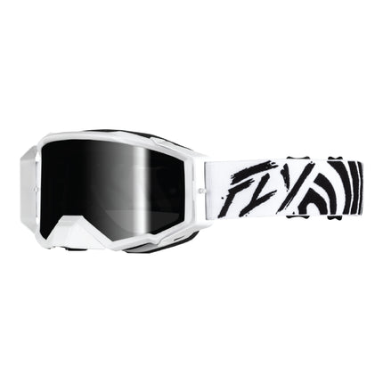 Fly Racing Zone Elite Goggles – Premium Motocross & Off-Road Goggles with HD Lens System, Quick-Change Technology & Pro Fit (Black/White)