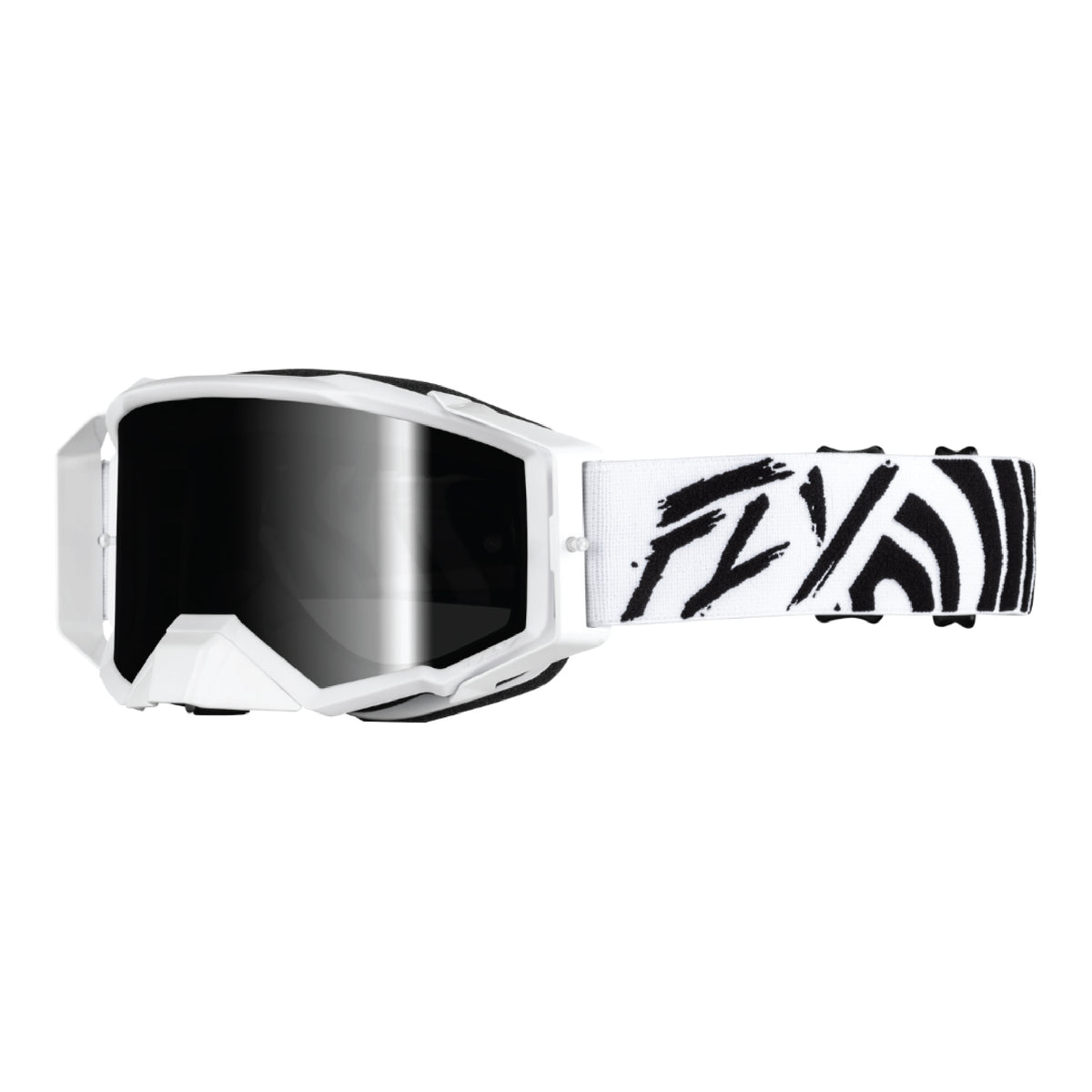 Fly Racing Zone Elite Goggles – Premium Motocross & Off-Road Goggles with HD Lens System, Quick-Change Technology & Pro Fit (Black/White)