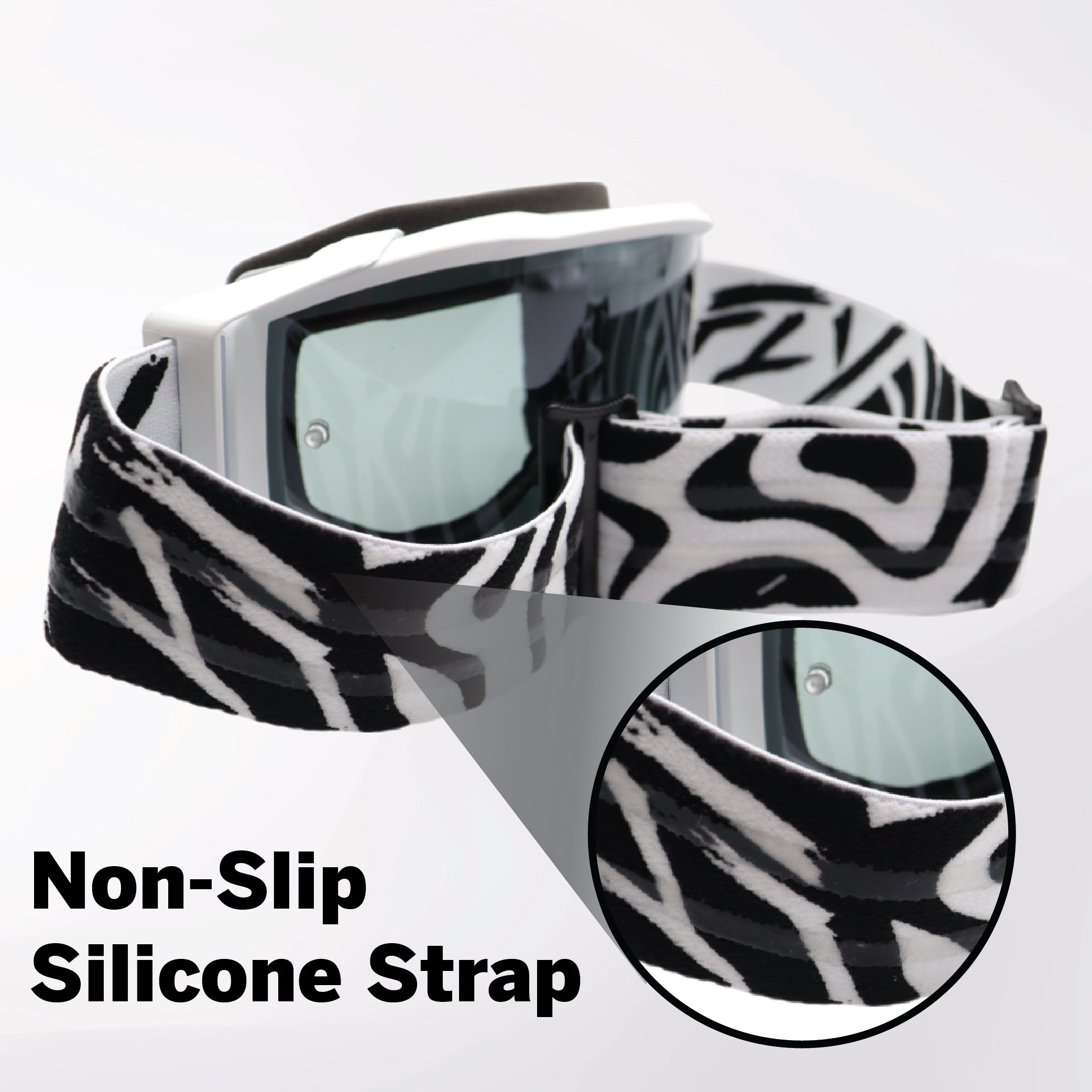 ZONE ELITE GOGGLE BLACK/WHITE W/ BLACK MIRROR/SMOKE LENS