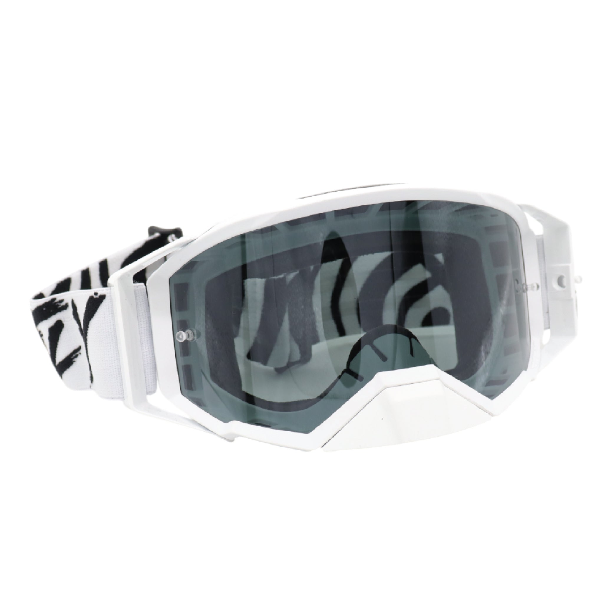 ZONE ELITE GOGGLE BLACK/WHITE W/ BLACK MIRROR/SMOKE LENS
