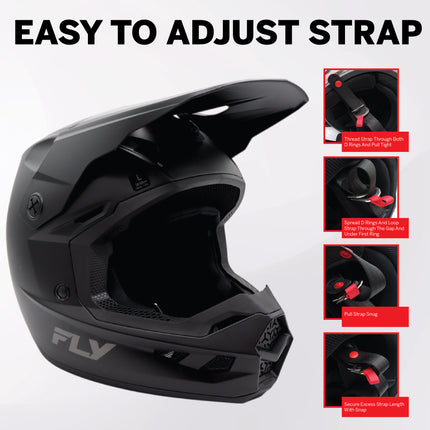 Fly Racing Kinetic Solid Helmet - DOT & ECE22.06 Approved Protection – Lightweight, Ventilated & Precision-Fit Design Large (Black)