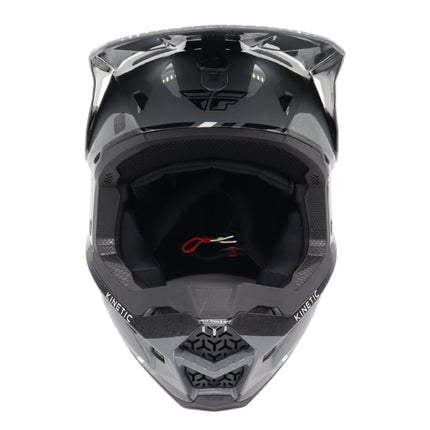 Fly Racing Kinetic Verdict Helmet – DOT/ECE 22.06 Approved – Lightweight MX Helmet with TFV Ventilation, Removable Liner & Helmet Bag Large (Grey/Black/White)