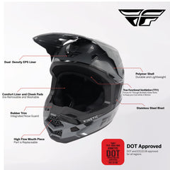 KINETIC VERDICT HELMET GREY/BLACK/WHITE XL