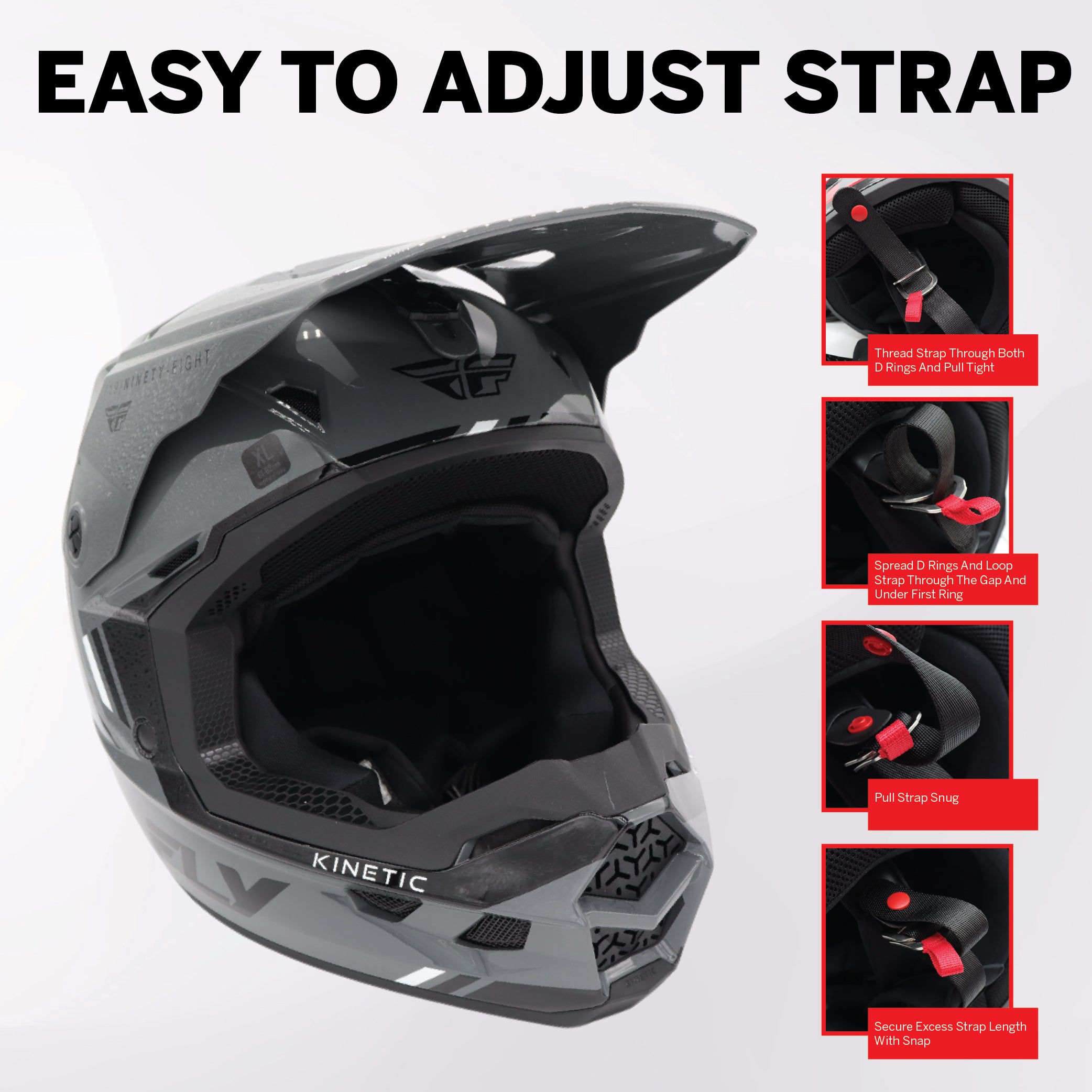 KINETIC VERDICT HELMET GREY/BLACK/WHITE XL