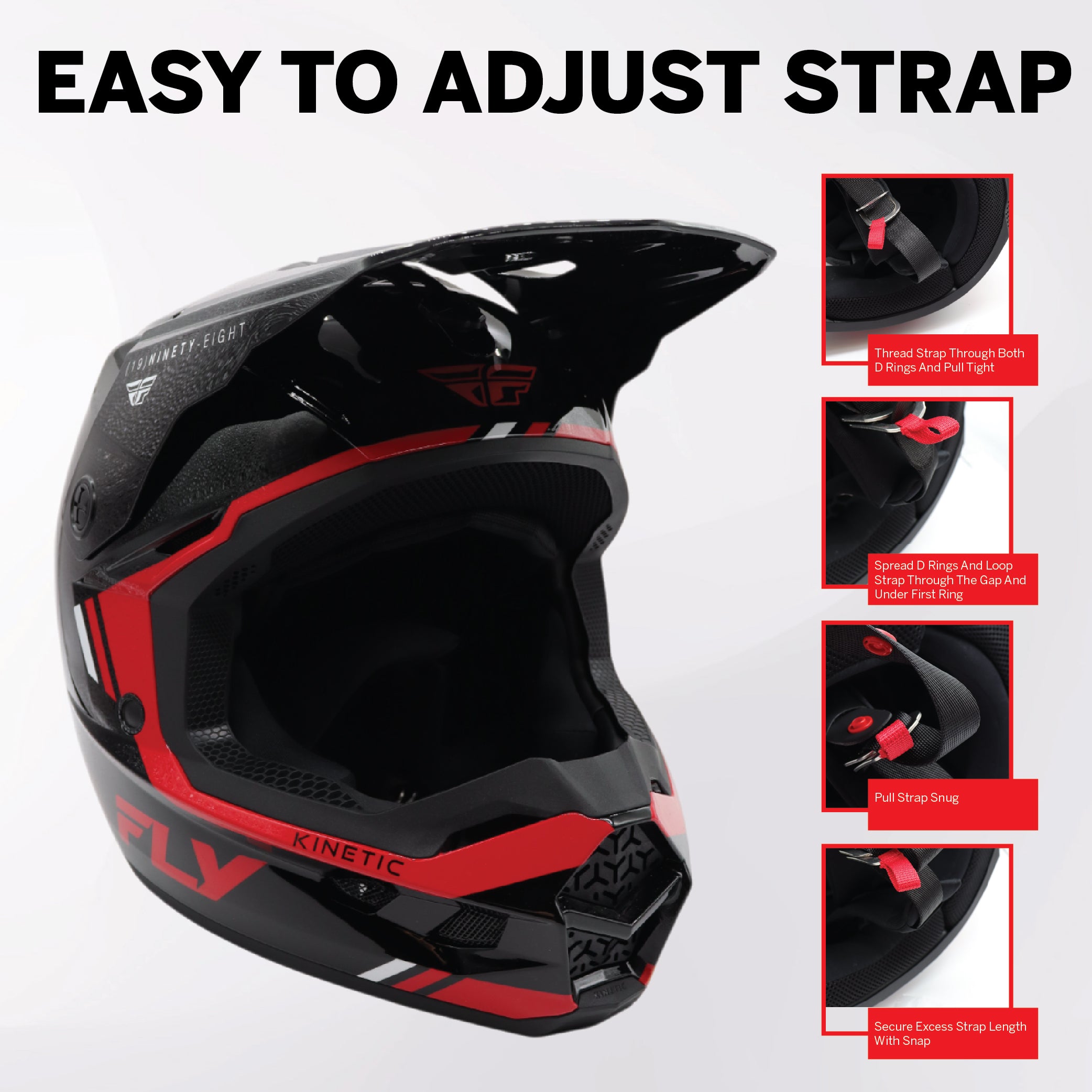 Fly Racing Kinetic Verdict Helmet – DOT/ECE 22.06 Approved – Lightweight MX Helmet with TFV Ventilation, Removable Liner & Helmet Bag X-Large (Black/Red/White)