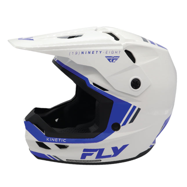 Fly Racing Kinetic Verdict Helmet – DOT/ECE 22.06 Approved – Lightweight MX Helmet with TFV Ventilation, Removable Liner & Helmet Bag X-Large (White/Blue/Grey)