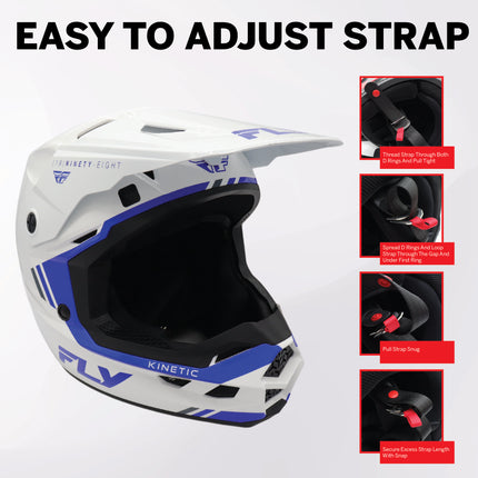 Fly Racing Kinetic Verdict Helmet – DOT/ECE 22.06 Approved – Lightweight MX Helmet with TFV Ventilation, Removable Liner & Helmet Bag X-Large (White/Blue/Grey)