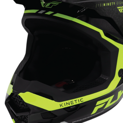 Fly Racing Kinetic Verdict Helmet – DOT/ECE 22.06 Approved – Lightweight MX Helmet with TFV Ventilation, Removable Liner & Helmet Bag 2X-Large (Black/Hi-Vis Yellow/Grey)