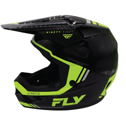Fly Racing Kinetic Verdict Helmet – DOT/ECE 22.06 Approved – Lightweight MX Helmet with TFV Ventilation, Removable Liner & Helmet Bag Large (Black/Hi-Vis Yellow/Grey)
