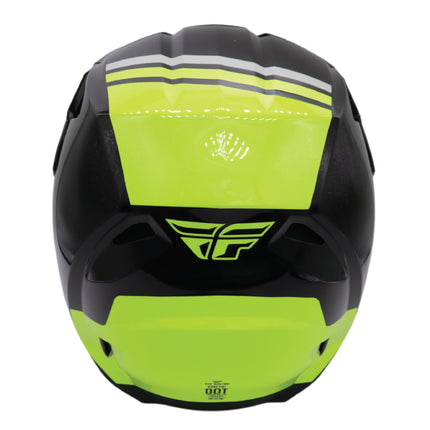 Fly Racing Kinetic Verdict Helmet – DOT/ECE 22.06 Approved – Lightweight MX Helmet with TFV Ventilation, Removable Liner & Helmet Bag Large (Black/Hi-Vis Yellow/Grey)