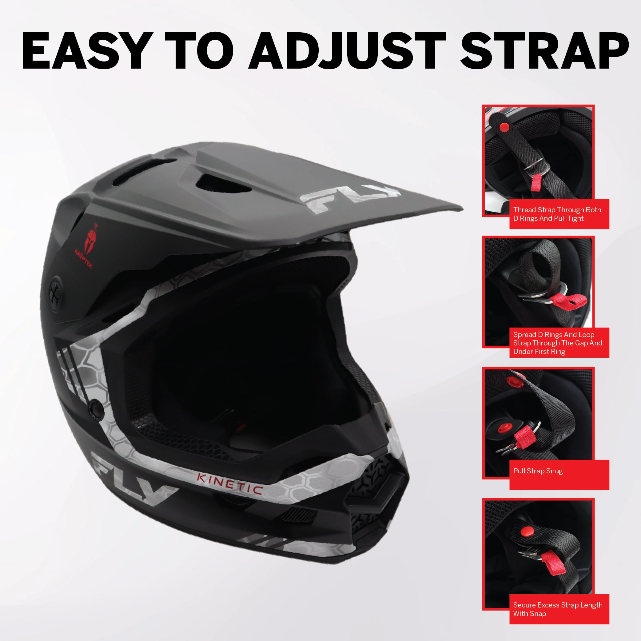 KINETIC VERDICT KRYPTEK HELMET BLACK/GREY LG