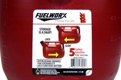 Fuelworx Non Spill 5 Gallon Stackable Gas Can
