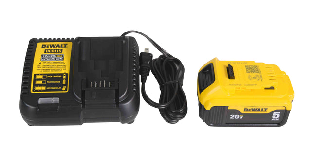 DEWALT DCB205-2CK-A 20V MAX XR 5.0Ah Lithium-Ion Premium Battery 2-Pack with Charger and Kit Bag