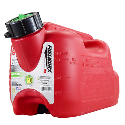 Fuelworx Red 1.5 Gallon Stackable Fast Pour Gas Fuel Cans CARB Compliant Made in The USA (1.5 Gallon Gas Can Single)