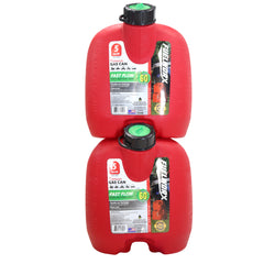 Fuelworx Red 5 Gallon Stackable Fast Pour Gas Fuel Can CARB Compliant Made in The USA (5 Gallon Gas Can 2-Pack)