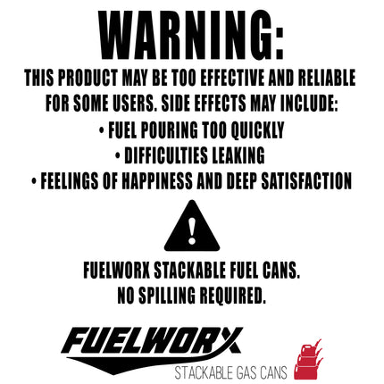 Fuelworx Red 5 Gallon Stackable Fast Pour Gas Fuel Can CARB Compliant Made in The USA (5 Gallon Gas Can 2-Pack)
