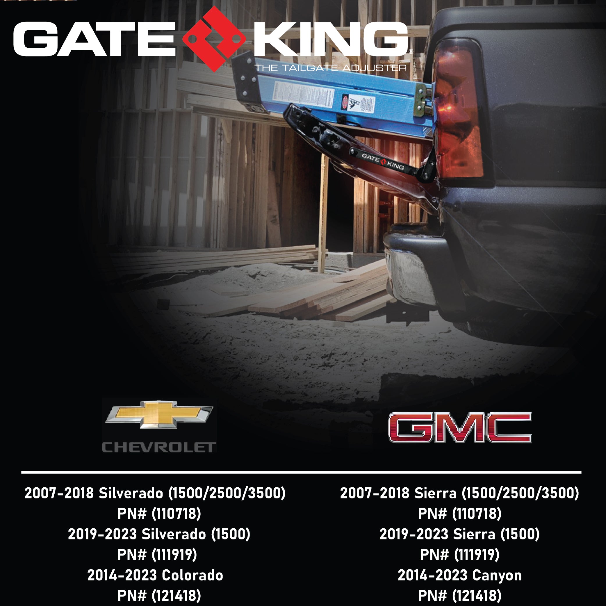 Gate King Tailgate Adjuster for Silverado & Sierra 1500/2500/3500 (2007-2018)