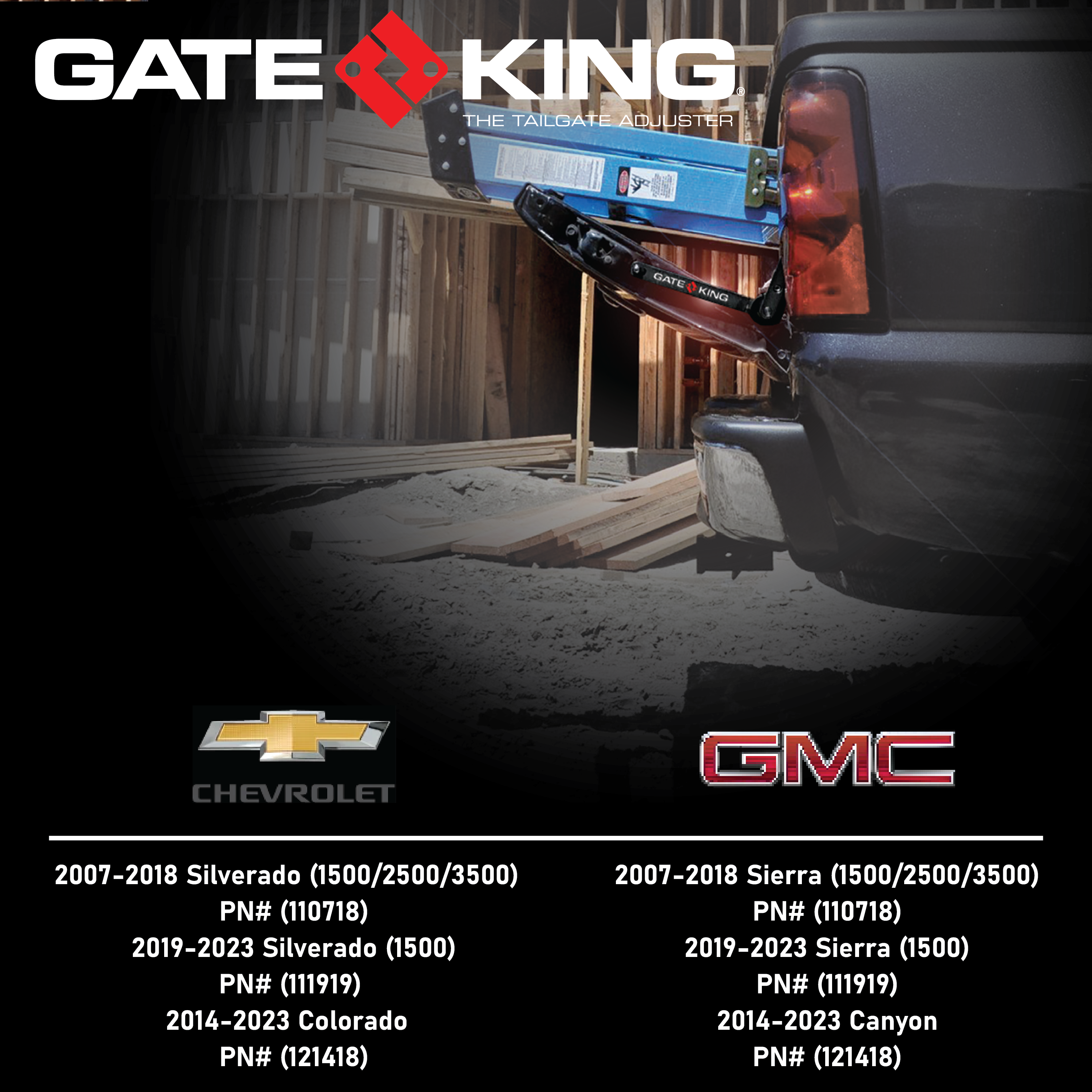 Gate King Truck Tailgate Adjuster for Chevy Colorado & GMC Canyon (2014-2023)