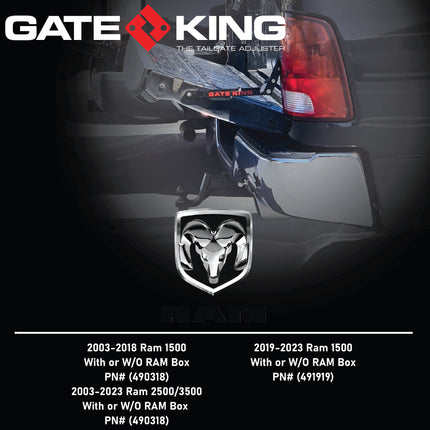 Gate King Tailgate Adjuster for Dodge Ram 1500 2002-2018 & 2500/3500 2003-2023