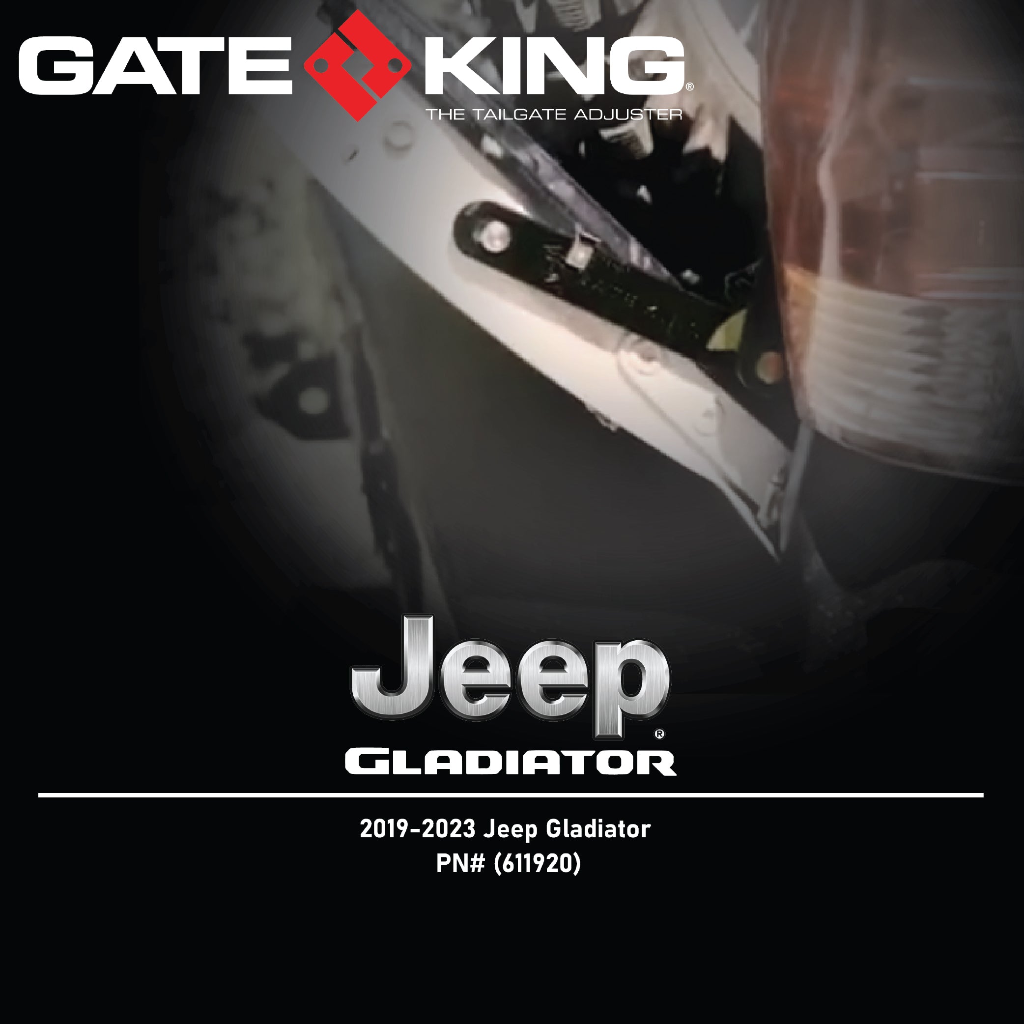 GATE KING Ratcheting Multi Position Pickup Truck Tailgate Adjuster for Jeep Gladiator (2019-2023) Made in USA