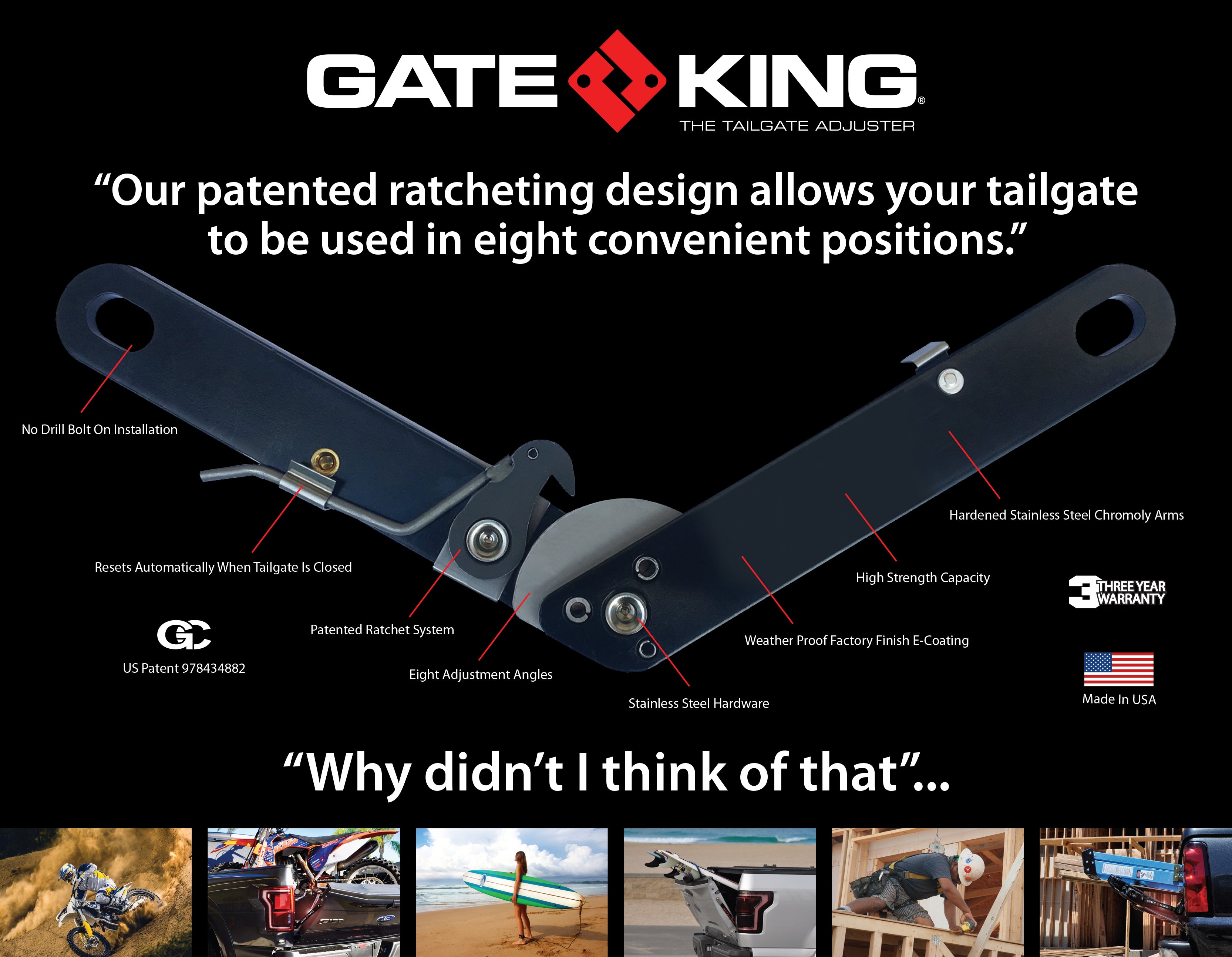 Gate Rack Adjuster Gate King Dodge 2019-20 1500, 2020 2500/3500 Tailgate Adjuster – Mass Depot