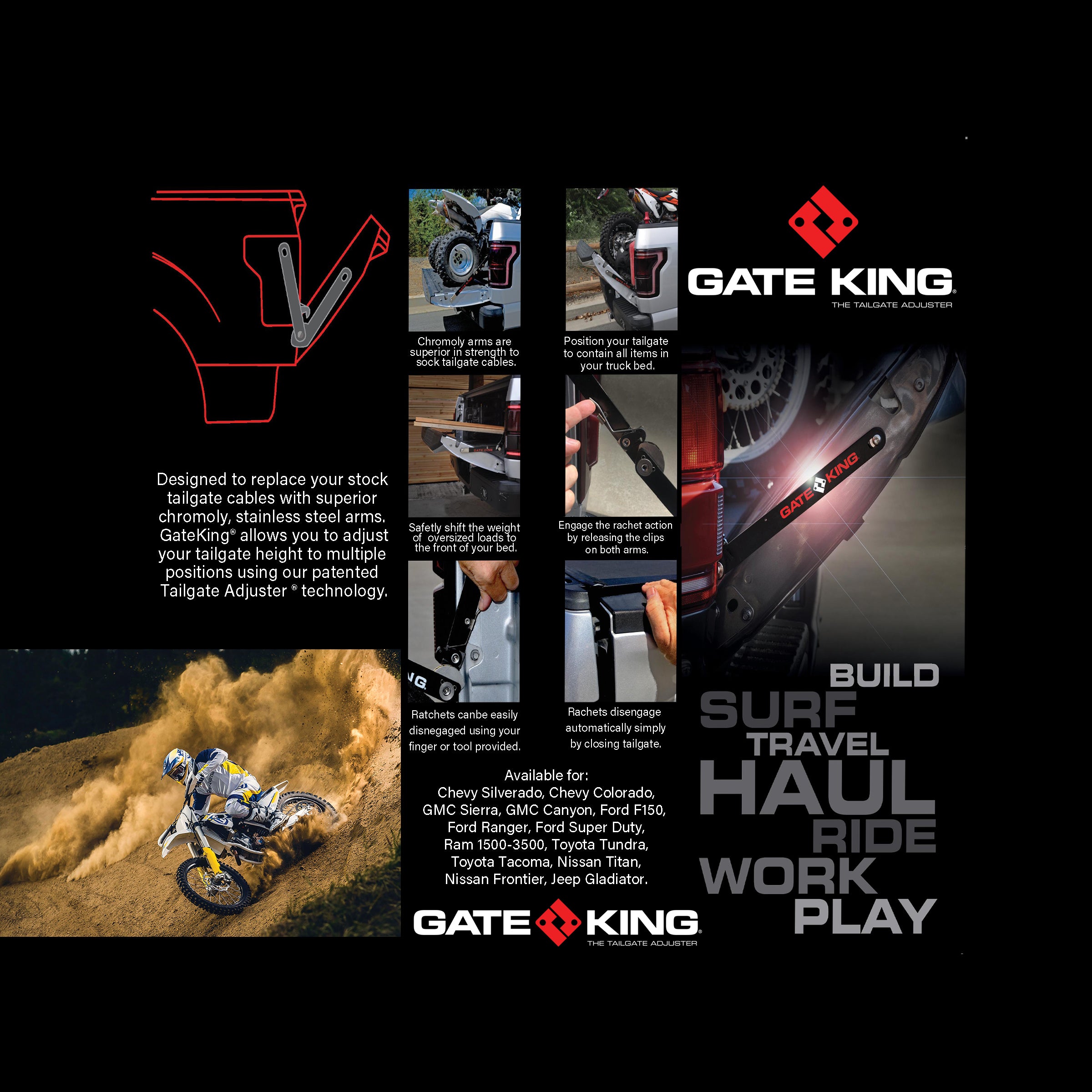 Gate King Dodge 2019-20 1500, 2020 2500/3500 Tailgate Adjuster