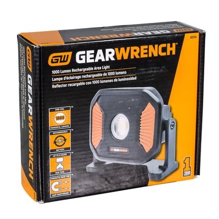 GearWrench 83124 1000 Lumen Rechargeable Area Light with AC Adapter
