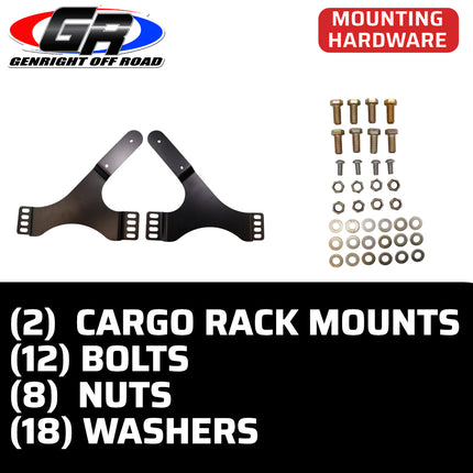 Gen-Right ACC-10100 Aluminum Cargo Rack With Steel Cargo Rack Mounts - Large Size, Lightweight Storage for Jeep Wrangler