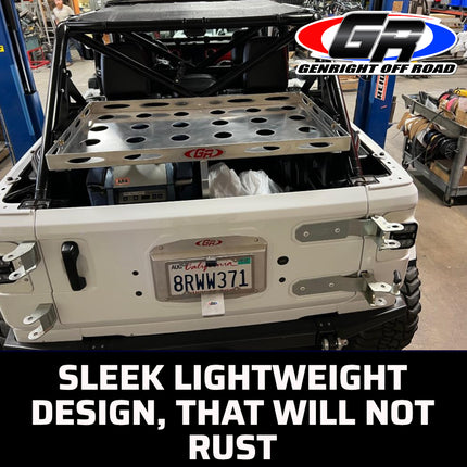 Gen-Right ACC-10100 Aluminum Cargo Rack With Steel Cargo Rack Mounts - Large Size, Lightweight Storage for Jeep Wrangler