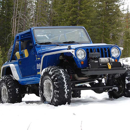 Gen-Right FBB-2040 Aluminum Stubby Front Winch Bumper for Jeep Wrangler TJ / LJ - Direct Bolt-On, Made in USA