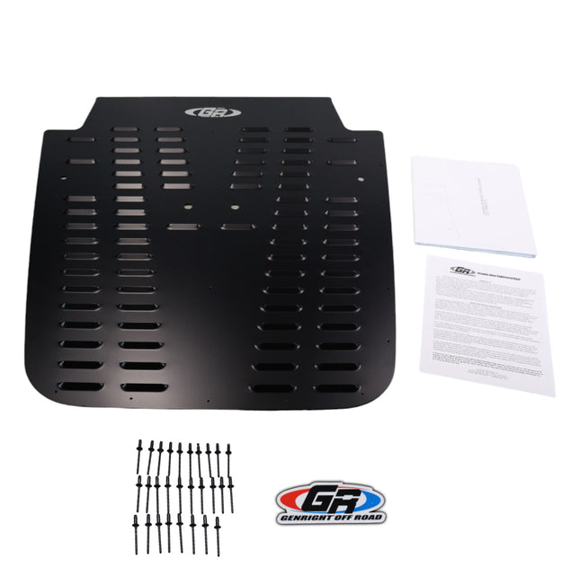 Gen-Right LVR-8500-PC Whole Hood Louver for Jeep Wrangler JK - Black Powder Coated Aluminum, 1-Piece Engine Cooling Vent, Aggressive Style