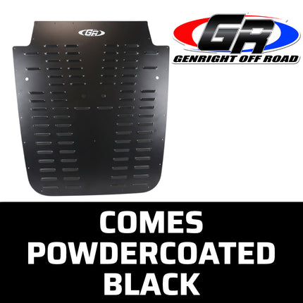 Gen-Right LVR-8500-PC Whole Hood Louver for Jeep Wrangler JK - Black Powder Coated Aluminum, 1-Piece Engine Cooling Vent, Aggressive Style