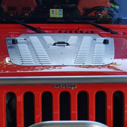 Gen-Right LVR-8500-PC Whole Hood Louver for Jeep Wrangler JK - Black Powder Coated Aluminum, 1-Piece Engine Cooling Vent, Aggressive Style