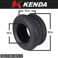 Kenda 235Q2076 20x10-10 Hole-N-1 6 Ply Tubeless Golf Cart Turf Tires 2 Pack