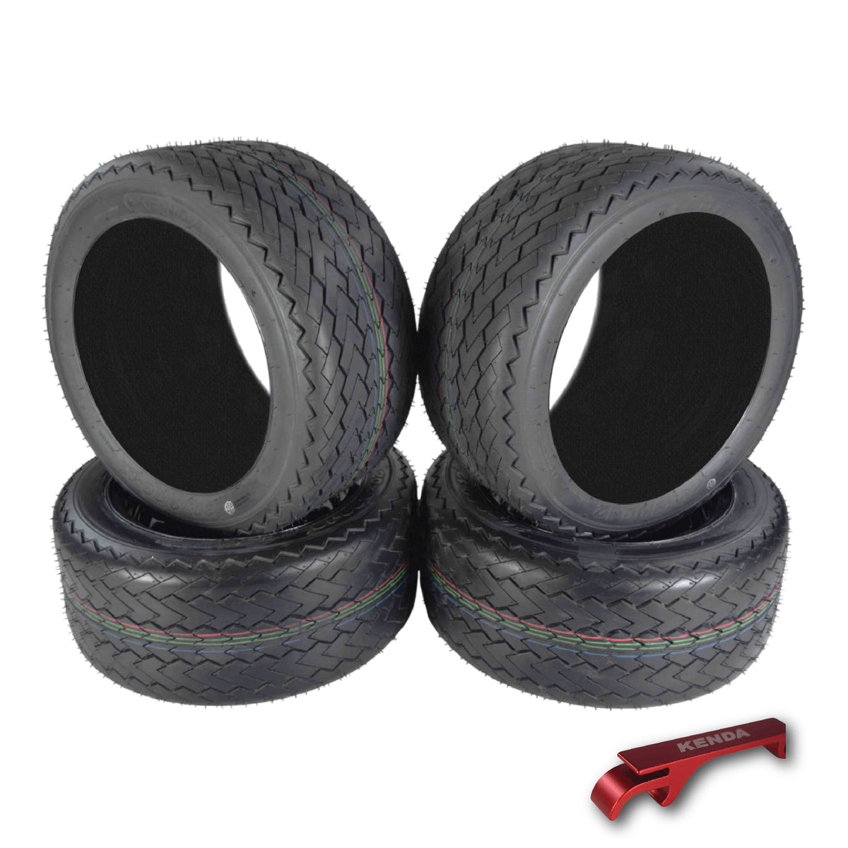 Kenda 235S2066 20x9-12 Hole-N-1 6 Ply Tubeless Golf Cart Turf Tires 4 Pack