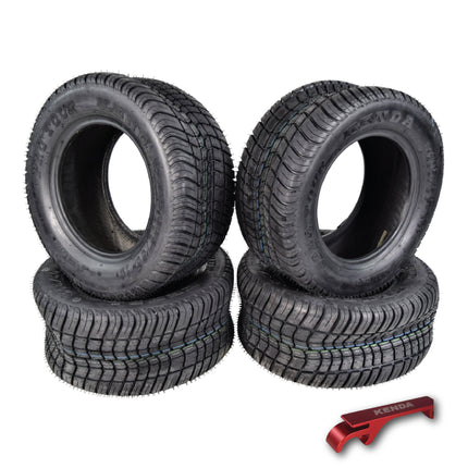 Kenda Pro Tour (K399) 205/50-10 All Position Tires for Golf Carts - 4-Ply - DOT Rated for Turf & Highway Use - Includes Kenda Keychain 205/50/10 205X50-10 (4-Pack)