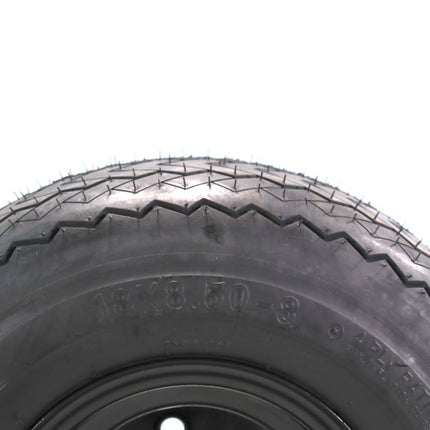 Kenda Hole-N-1 K389 18x8.5-8 Golf Cart Tire with 4-Ply Rating & Pre-Assembled Semi-Gloss Black Wheel with Keychain - Hole in one - 2-Pack