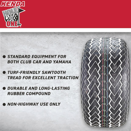 Kenda Hole-N-1 K389 18x8.5-8 Golf Cart Tire with 4-Ply Rating & Pre-Assembled White Wheel with Keychain Hole in one 18/8.5/8 - Single