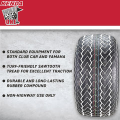 Kenda 18x8.5-8 Golf Cart Tire & White Wheel Assembled Kit w/ Keychain